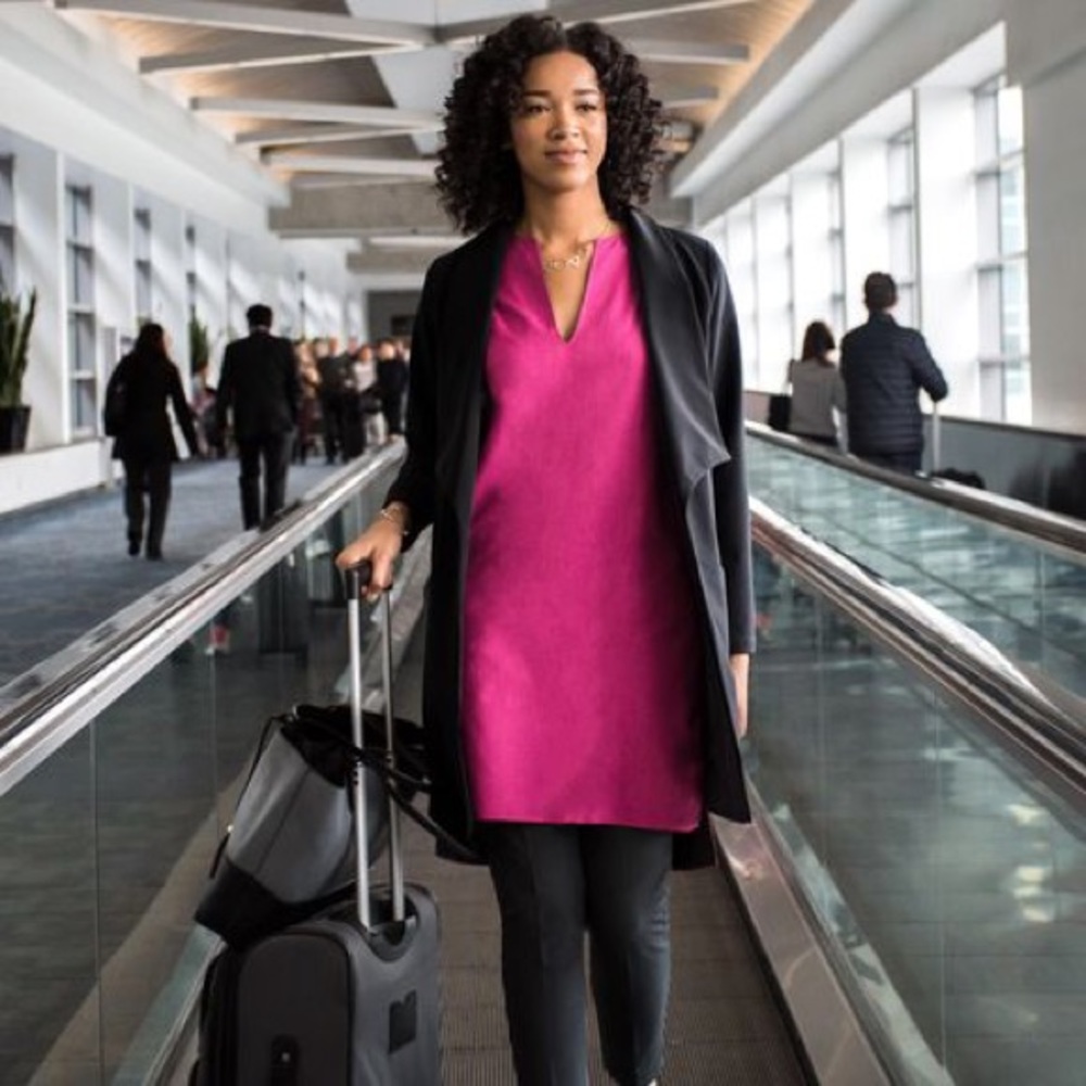 Betabrand Reversible Travel Tunic gray/pink